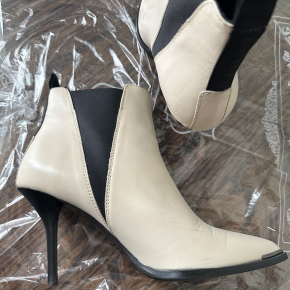 Acne Studio White and Black Ankle Boots